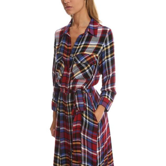 L'AGENCE Plaid multi color flannel maxi dr… - Picture 9 of 12